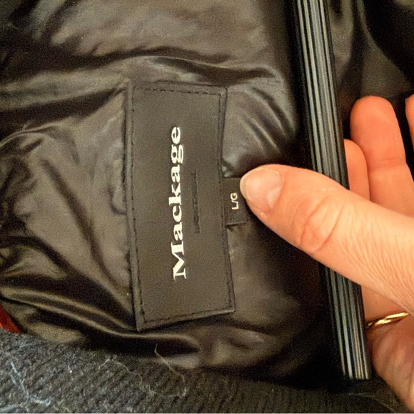 Mackage Black Puffer Coat with Fur Trim - Picture 2 of 5